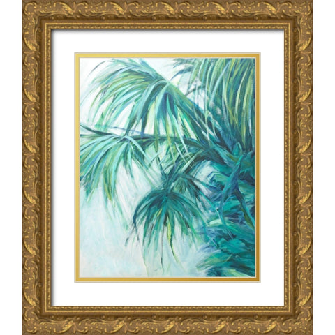 Blue Palmetto Gold Ornate Wood Framed Art Print with Double Matting by Wilkins, Suzanne