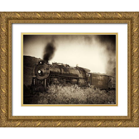 Train Arrival I Gold Ornate Wood Framed Art Print with Double Matting by Drost, David