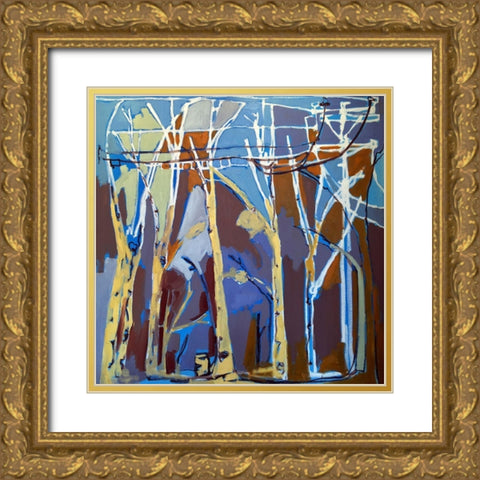 Trees and Wires II Gold Ornate Wood Framed Art Print with Double Matting by Ferrell, Erin McGee