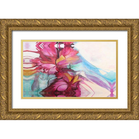 Flor de Pasion Gold Ornate Wood Framed Art Print with Double Matting by Villarreal, Gabriela