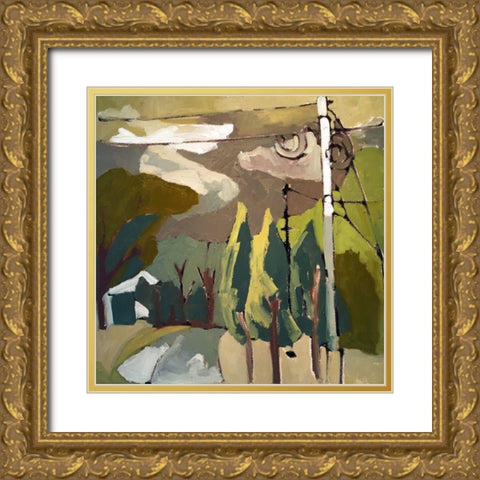 Trees and Wires IX Gold Ornate Wood Framed Art Print with Double Matting by Ferrell, Erin McGee