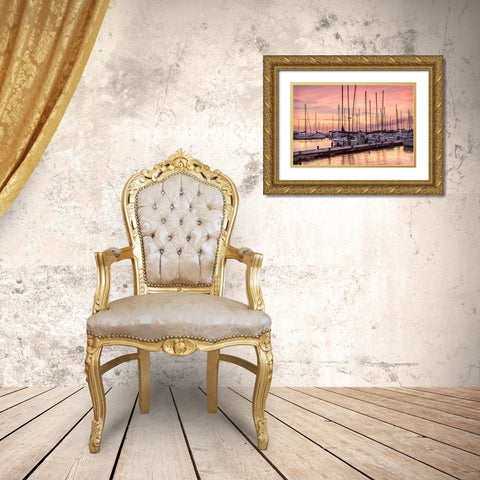 Set to Sail Gold Ornate Wood Framed Art Print with Double Matting by Head, Danny