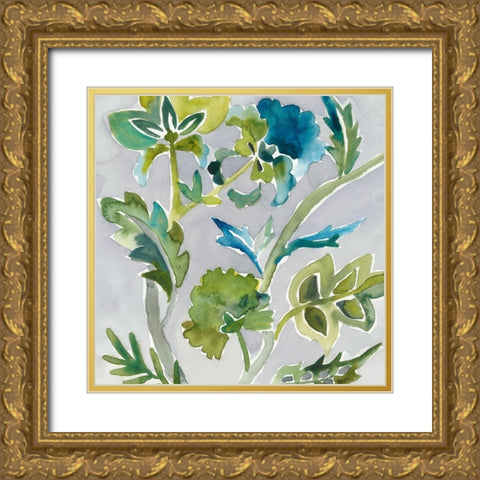 Batik Vines I Gold Ornate Wood Framed Art Print with Double Matting by Zarris, Chariklia