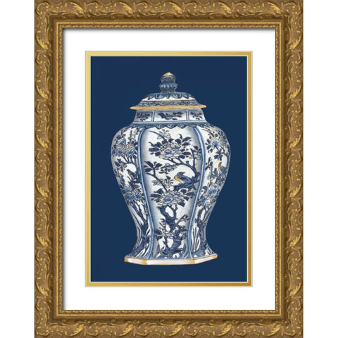 Blue and White Porcelain Vase II Gold Ornate Wood Framed Art Print with Double Matting by Vision Studio