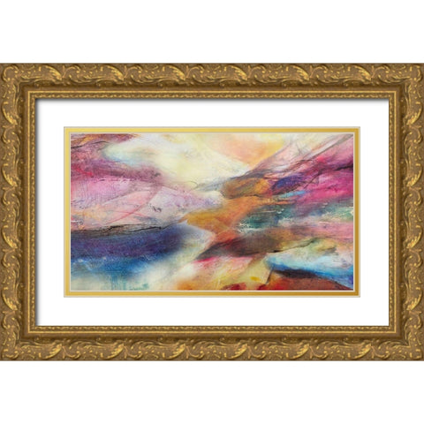 Expression Abstracta I Gold Ornate Wood Framed Art Print with Double Matting by Villarreal, Gabriela