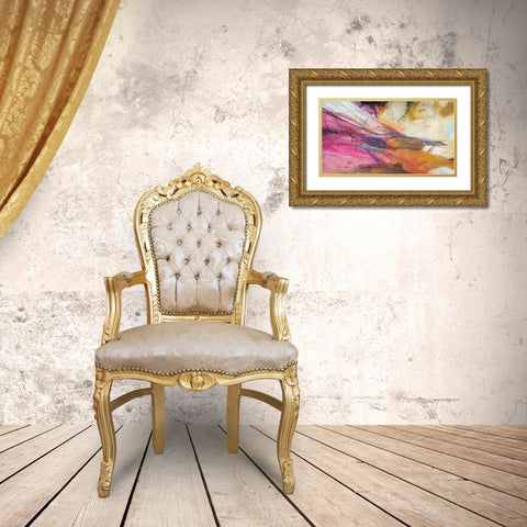 Expression Abstracta II Gold Ornate Wood Framed Art Print with Double Matting by Villarreal, Gabriela