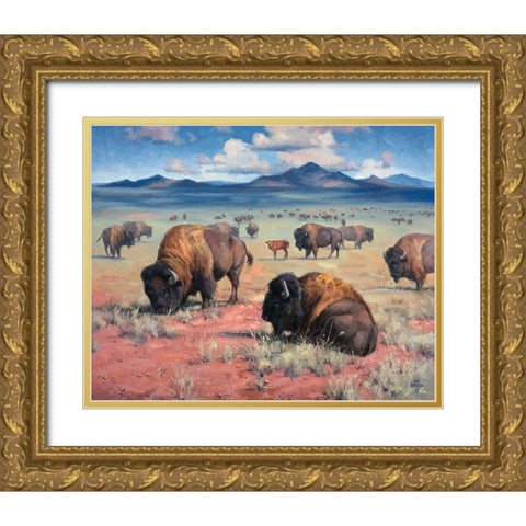 Home on the Range Gold Ornate Wood Framed Art Print with Double Matting by Sorenson, Jack
