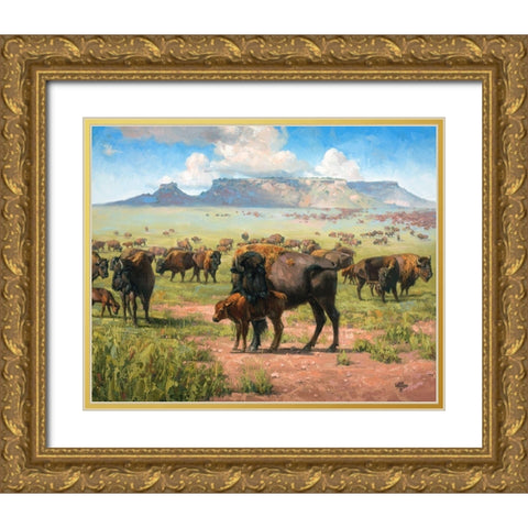 Spirit of the Plains Gold Ornate Wood Framed Art Print with Double Matting by Sorenson, Jack