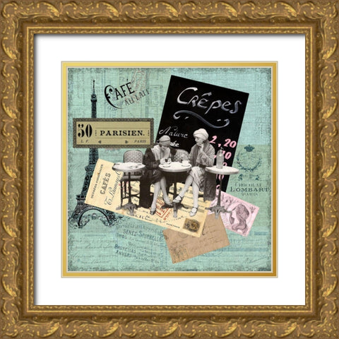 Paris Bistro I Gold Ornate Wood Framed Art Print with Double Matting by Lloyd, Sandy