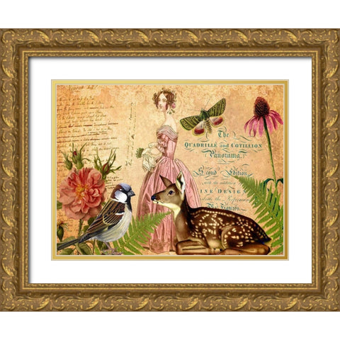 Postcards of Paris III Gold Ornate Wood Framed Art Print with Double Matting by Lloyd, Sandy