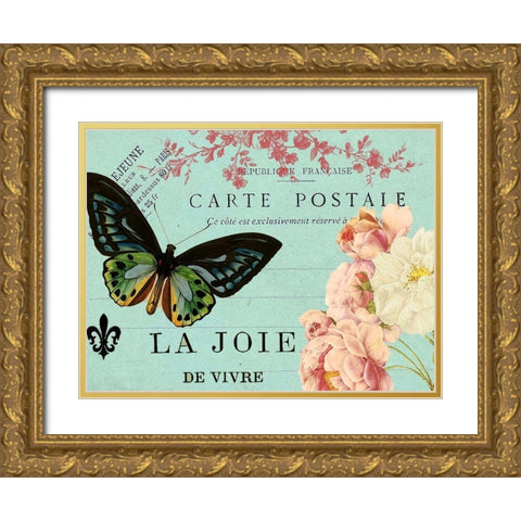 Postcards of Paris IV Gold Ornate Wood Framed Art Print with Double Matting by Lloyd, Sandy