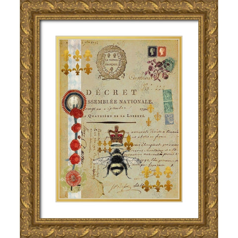 Postcards of Paris XIII Gold Ornate Wood Framed Art Print with Double Matting by Lloyd, Sandy