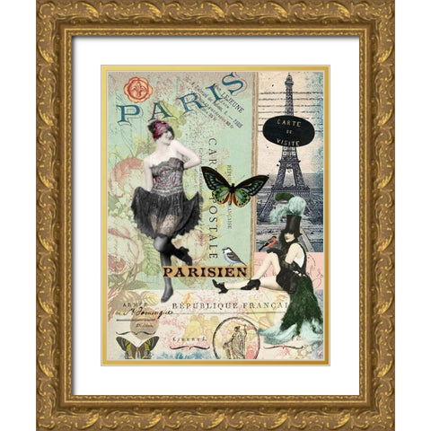Femme Paris III Gold Ornate Wood Framed Art Print with Double Matting by Lloyd, Sandy
