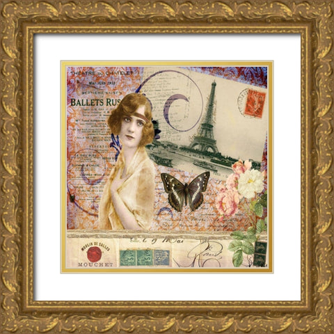 Femme Paris X Gold Ornate Wood Framed Art Print with Double Matting by Lloyd, Sandy