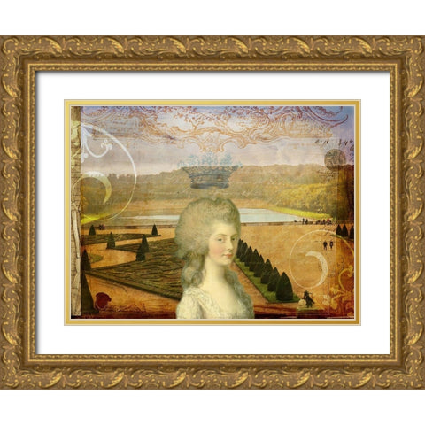 Femme Paris XIII Gold Ornate Wood Framed Art Print with Double Matting by Lloyd, Sandy