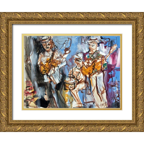 New Orleans Musicians I Gold Ornate Wood Framed Art Print with Double Matting by Ferrell, Erin McGee