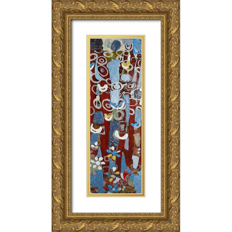 Cut Paper Trees II Gold Ornate Wood Framed Art Print with Double Matting by Ferrell, Erin McGee