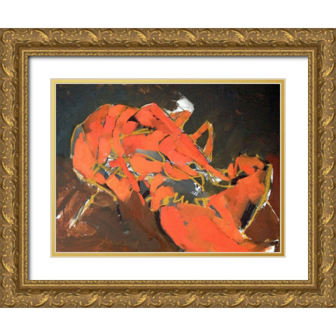 Abstract Lobster I Gold Ornate Wood Framed Art Print with Double Matting by Ferrell, Erin McGee