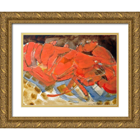 Abstract Lobster III Gold Ornate Wood Framed Art Print with Double Matting by Ferrell, Erin McGee