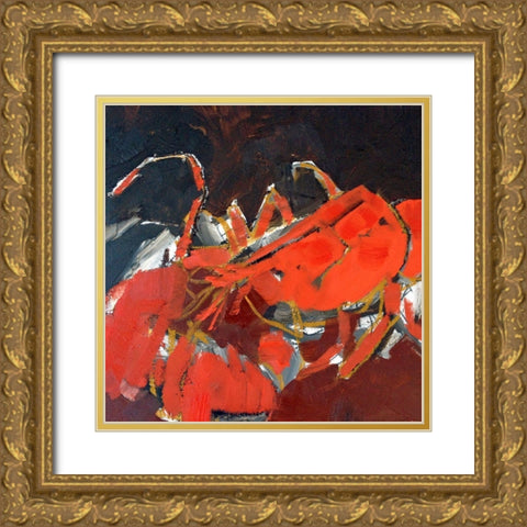 Abstract Lobster IV Gold Ornate Wood Framed Art Print with Double Matting by Ferrell, Erin McGee