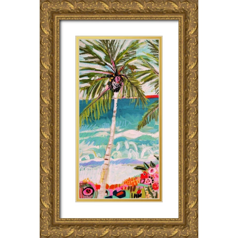Palm Tree Wimsy I Gold Ornate Wood Framed Art Print with Double Matting by Fields, Karen