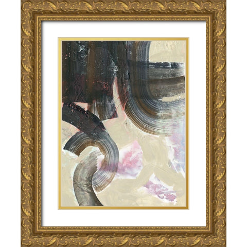 Striate II Gold Ornate Wood Framed Art Print with Double Matting by Borges, Victoria
