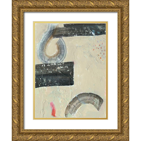 Striate IV Gold Ornate Wood Framed Art Print with Double Matting by Borges, Victoria