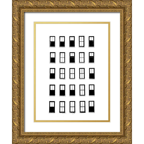 NYC in Pure B and W III Gold Ornate Wood Framed Art Print with Double Matting by Pica, Jeff