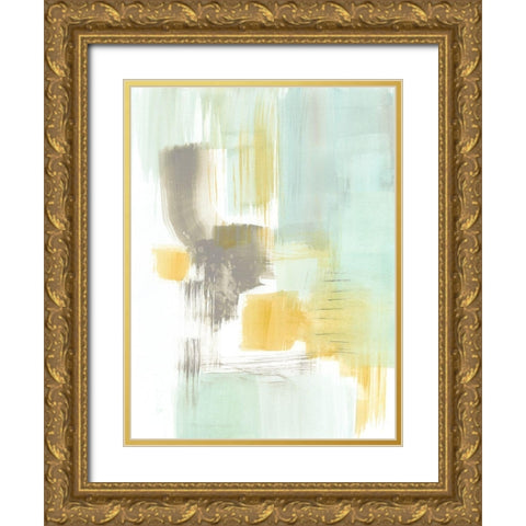 Spa Watercolor Abstract II Gold Ornate Wood Framed Art Print with Double Matting by Goldberger, Jennifer