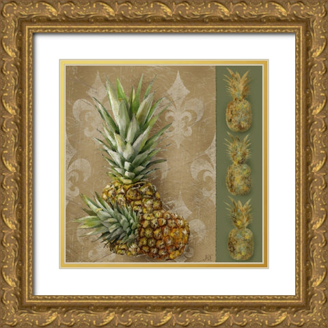 Pineapple Welcome II Gold Ornate Wood Framed Art Print with Double Matting by Reynolds, Jade