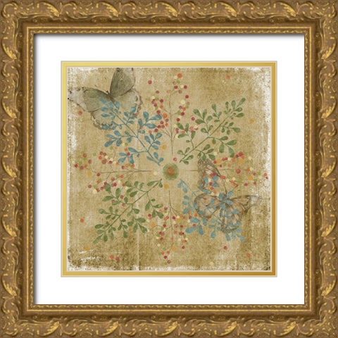 Nature Tile I Gold Ornate Wood Framed Art Print with Double Matting by Reynolds, Jade