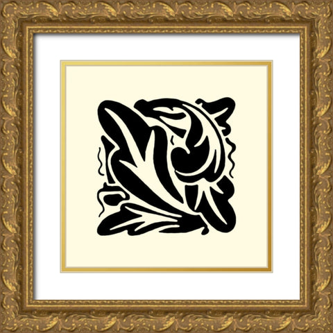 BandW Graphic Beauty II Gold Ornate Wood Framed Art Print with Double Matting by Vision Studio