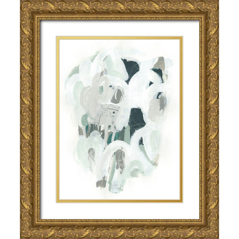 Sage and Slate II Gold Ornate Wood Framed Art Print with Double Matting by Vess, June Erica