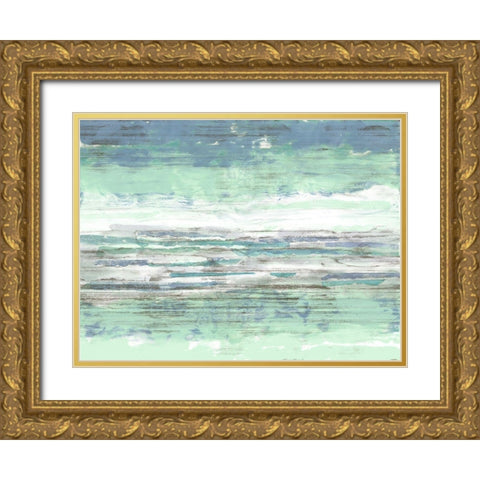 Seascape Striations II Gold Ornate Wood Framed Art Print with Double Matting by Goldberger, Jennifer