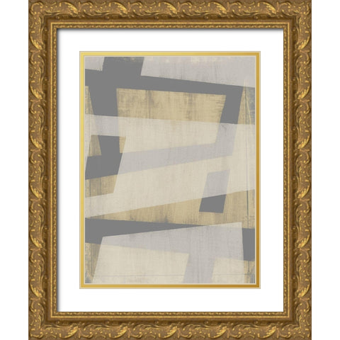 Diagonal Layers I Gold Ornate Wood Framed Art Print with Double Matting by Goldberger, Jennifer