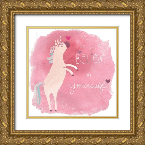 Magic Unicorn Squad I Gold Ornate Wood Framed Art Print with Double Matting by Vess, June Erica