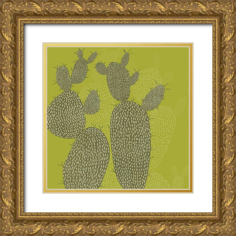 Opuntia I Gold Ornate Wood Framed Art Print with Double Matting by Zarris, Chariklia