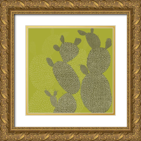 Opuntia II Gold Ornate Wood Framed Art Print with Double Matting by Zarris, Chariklia