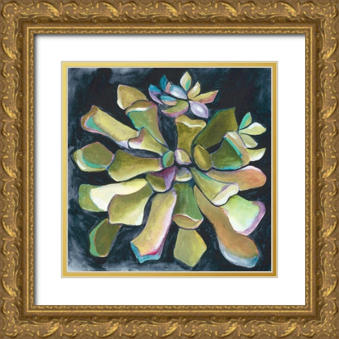 Succulent Rosette I Gold Ornate Wood Framed Art Print with Double Matting by Zarris, Chariklia