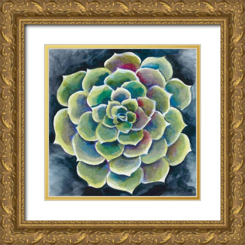 Succulent Rosette II Gold Ornate Wood Framed Art Print with Double Matting by Zarris, Chariklia