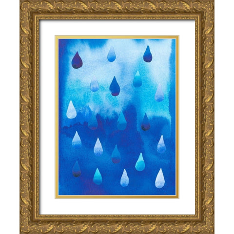 Drip Drop I Gold Ornate Wood Framed Art Print with Double Matting by Ludwig, Alicia