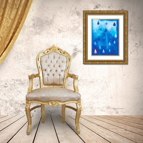 Drip Drop II Gold Ornate Wood Framed Art Print with Double Matting by Ludwig, Alicia