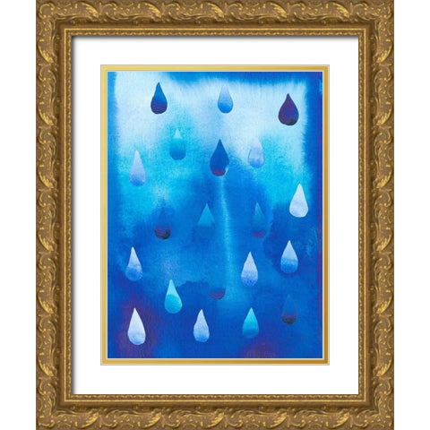 Drip Drop II Gold Ornate Wood Framed Art Print with Double Matting by Ludwig, Alicia