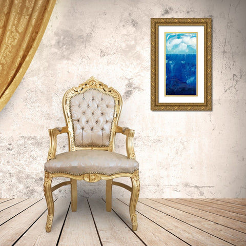 Deep Blue I Gold Ornate Wood Framed Art Print with Double Matting by Ludwig, Alicia