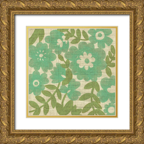 Verde Blossoms II Gold Ornate Wood Framed Art Print with Double Matting by Zarris, Chariklia