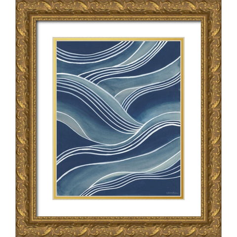 Wind and Waves III Gold Ornate Wood Framed Art Print with Double Matting by Lam, Vanna