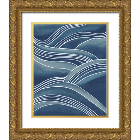 Wind and Waves IV Gold Ornate Wood Framed Art Print with Double Matting by Lam, Vanna