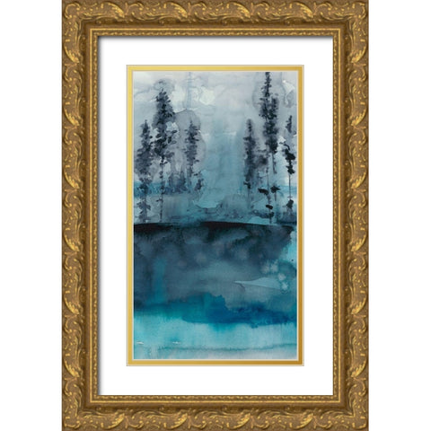 Winter Woods I Gold Ornate Wood Framed Art Print with Double Matting by Zarris, Chariklia