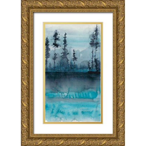 Winter Woods II Gold Ornate Wood Framed Art Print with Double Matting by Zarris, Chariklia