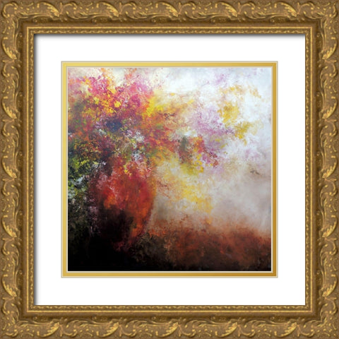 Nicho Rojo Gold Ornate Wood Framed Art Print with Double Matting by Herrera, Leticia
